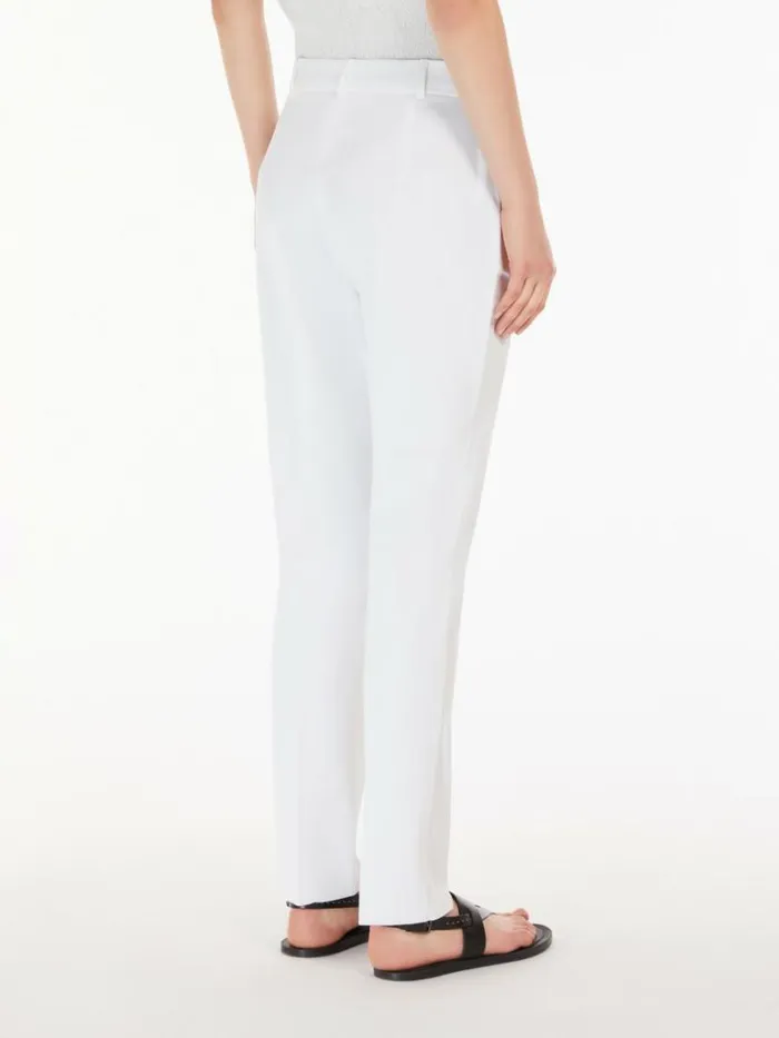 Women Max Mara Trousers And Jeans Cotton Cigarette Trousers White