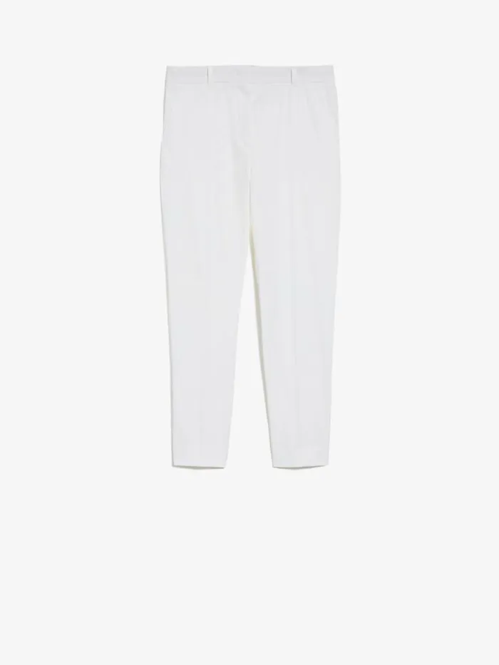 Women Max Mara Trousers And Jeans Cotton Cigarette Trousers White