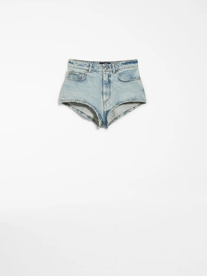 Women Max Mara Trousers And Jeans Denim Micro Shorts Midnightblue