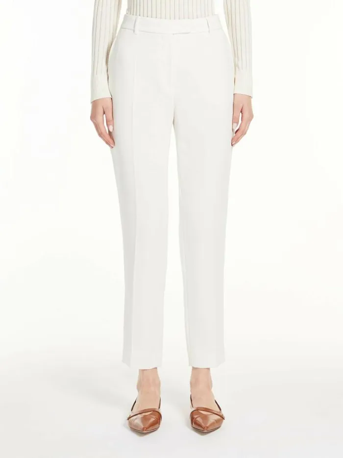 Women Max Mara Trousers And Jeans Slim Fit Cady Trousers Ivory
