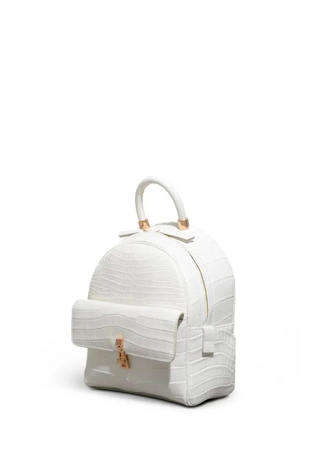 WomenMen Backpacks Gabriela Hearst Mini Billie Backpack In Ivory Crocodile Leather