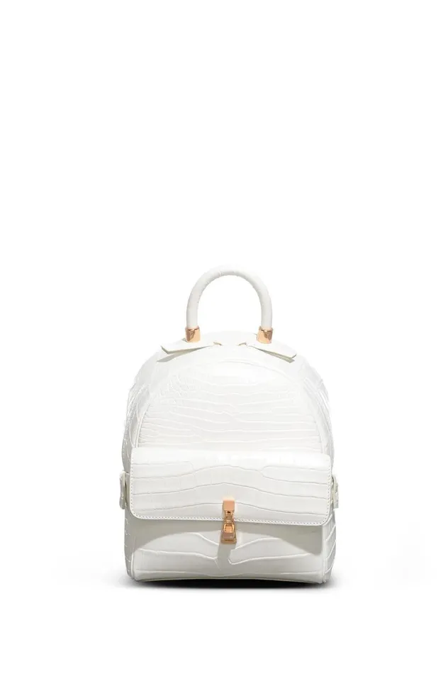 WomenMen Backpacks Gabriela Hearst Mini Billie Backpack In Ivory Crocodile Leather