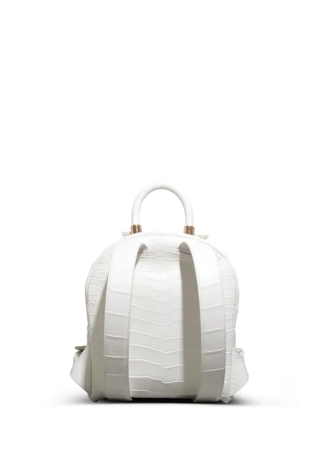 WomenMen Backpacks Gabriela Hearst Mini Billie Backpack In Ivory Crocodile Leather