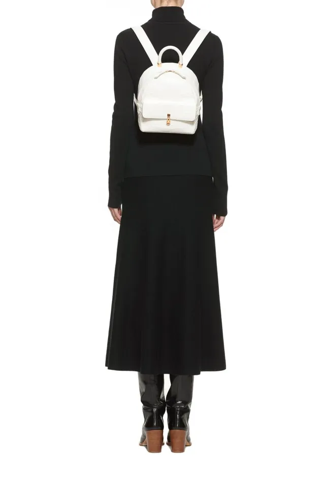 WomenMen Backpacks Gabriela Hearst Mini Billie Backpack In Ivory Crocodile Leather