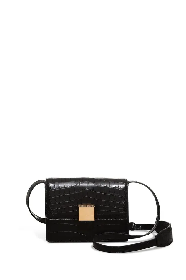 WomenMen Crossbody Bags Gabriela Hearst Mercedes Bag In Black Crocodile Leather