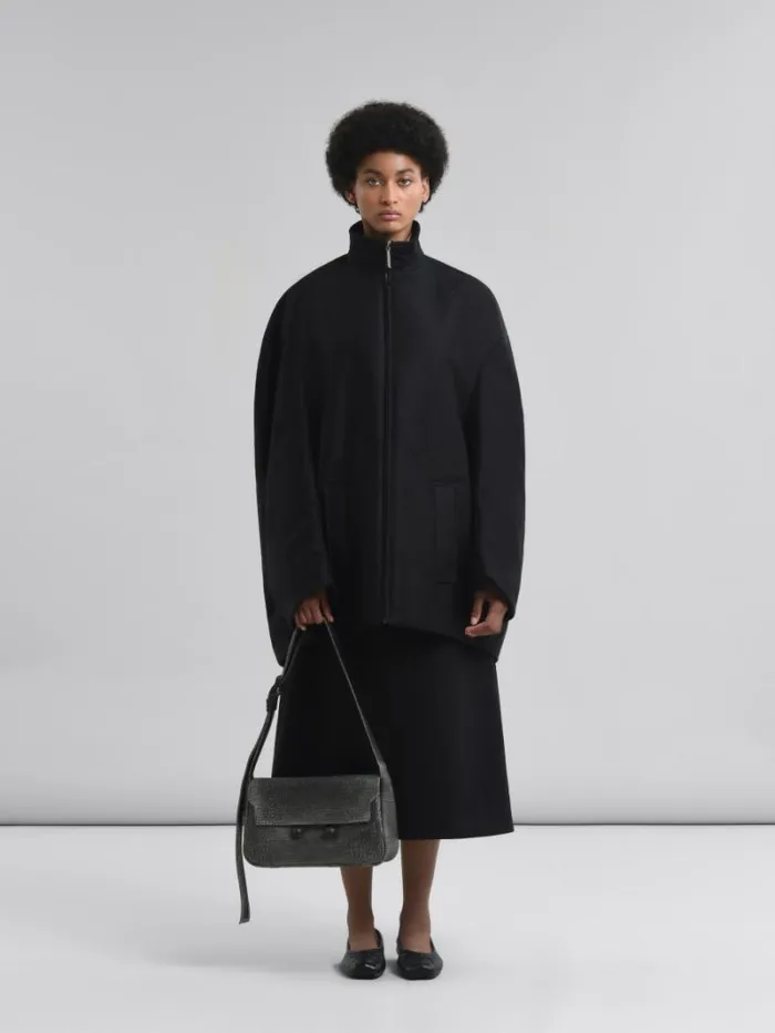 WomenMen Marni Trunkaroo Bag Black Crocodile Print Leather Medium Trunkaroo Handbag