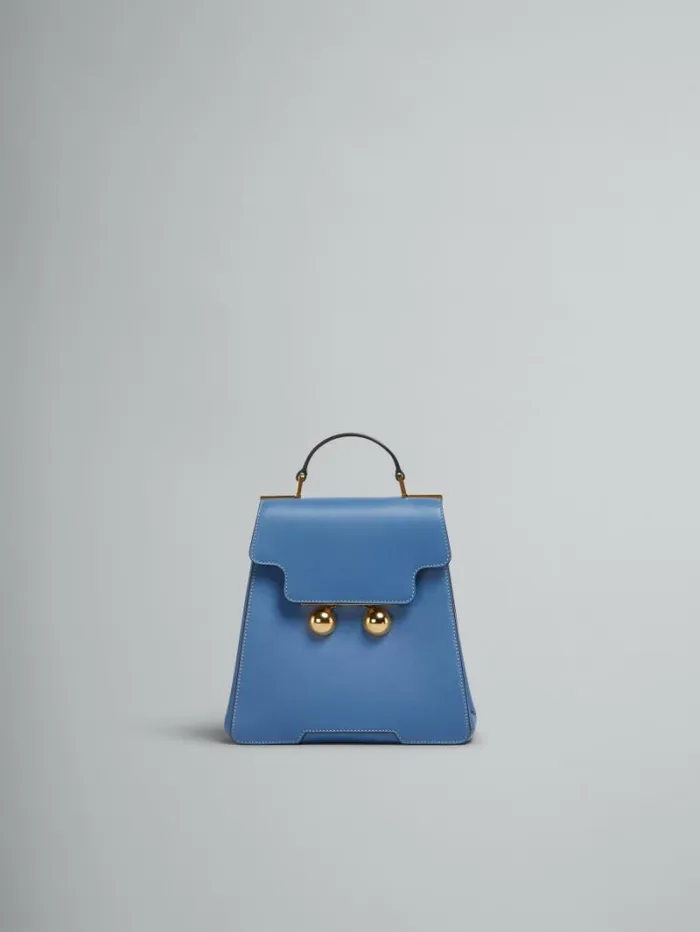 WomenMen Marni Trunkaroo Bag Blue Leather Trunkaroo Backpack