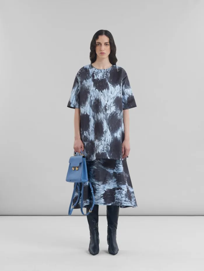 WomenMen Marni Trunkaroo Bag Blue Leather Trunkaroo Backpack