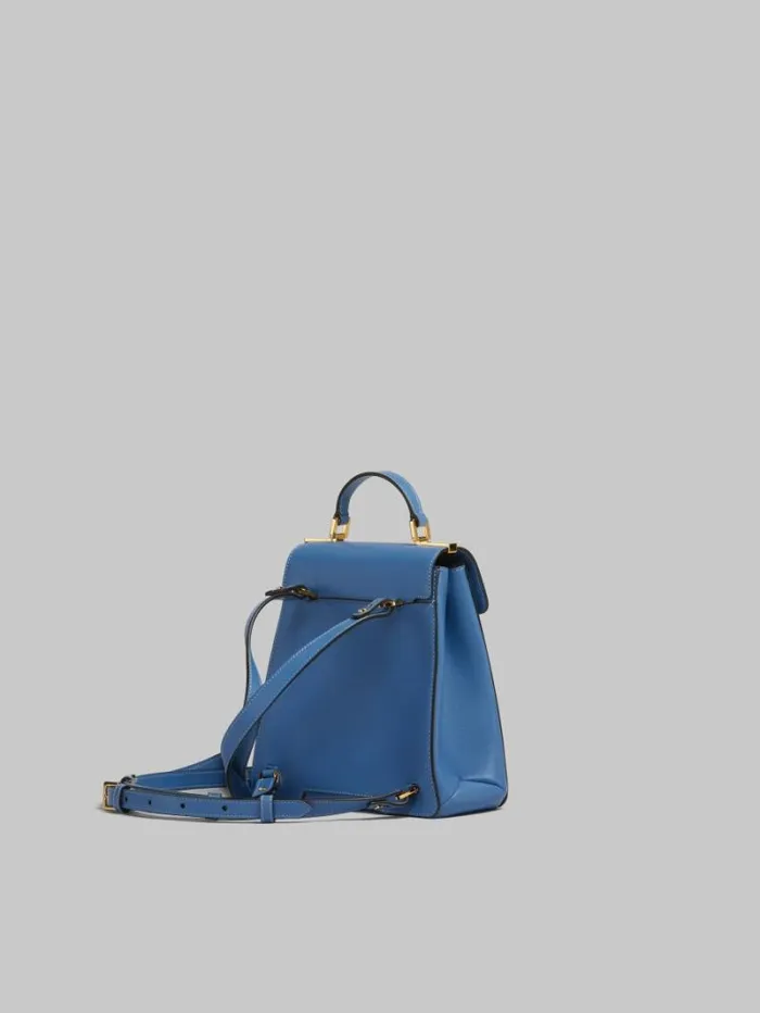 WomenMen Marni Trunkaroo Bag Blue Leather Trunkaroo Backpack