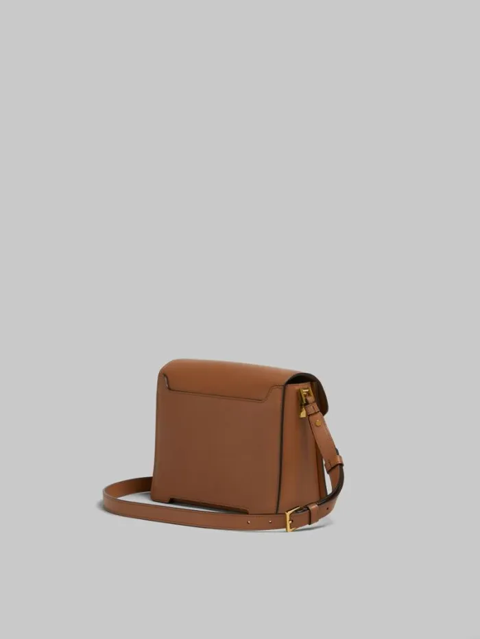 WomenMen Marni Trunkaroo Bag Brown Leather Trunkaroo Medium Shoulder Bag