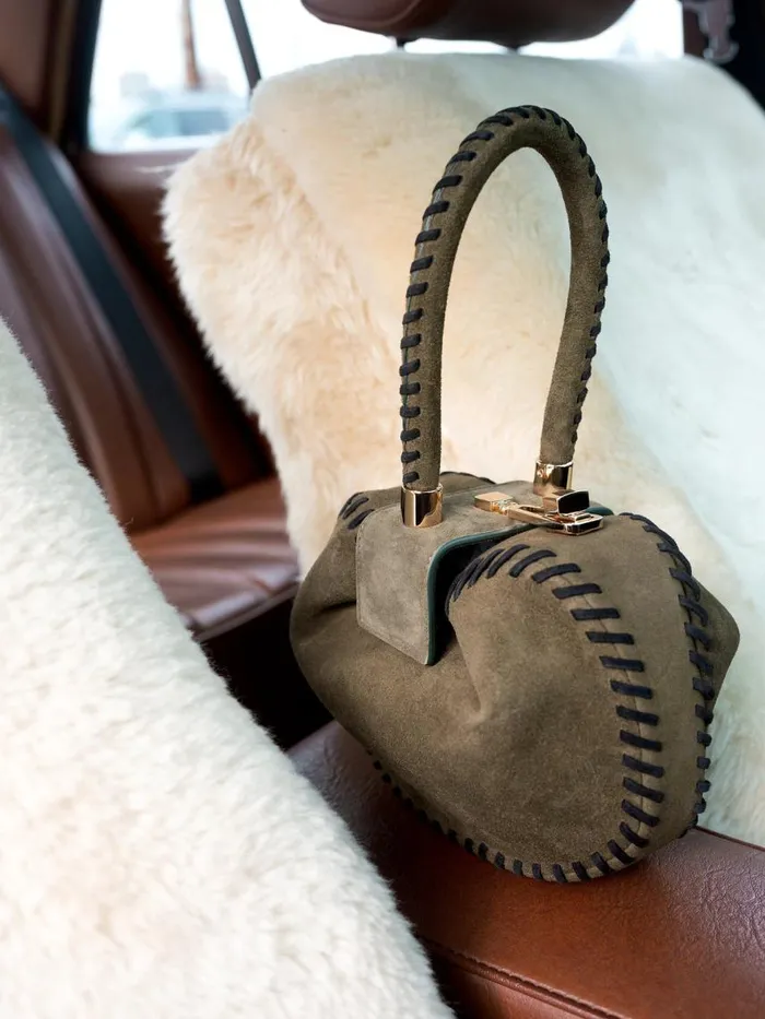 WomenMen Mini Bags Gabriela Hearst Whipstitch Demi Bag In Olive Suede