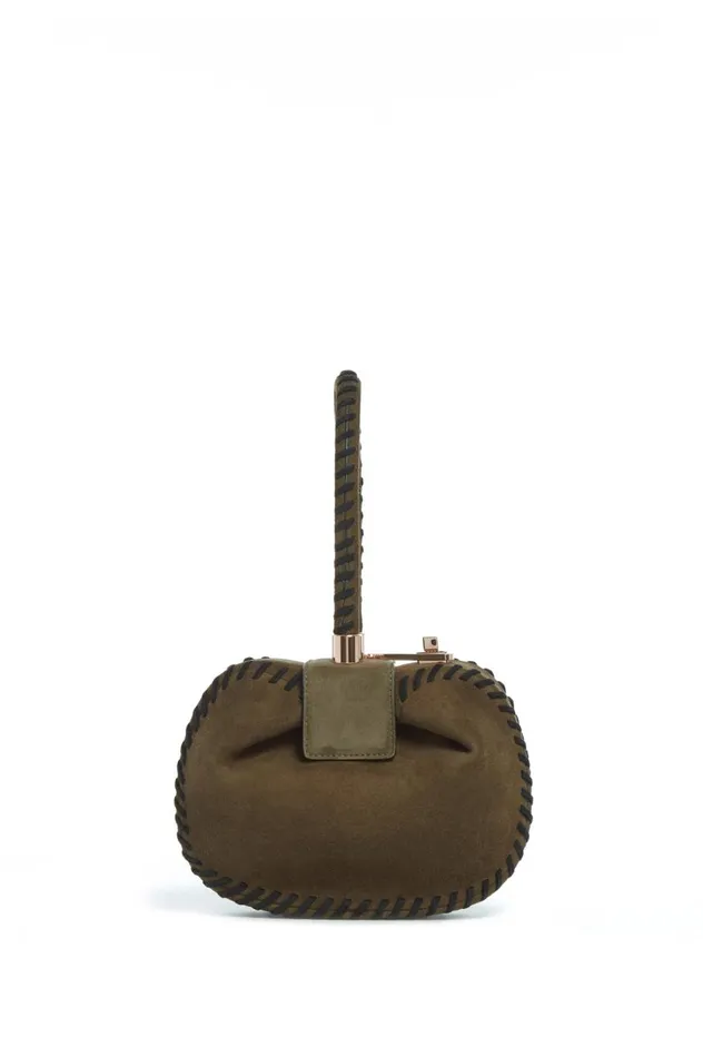 WomenMen Mini Bags Gabriela Hearst Whipstitch Demi Bag In Olive Suede