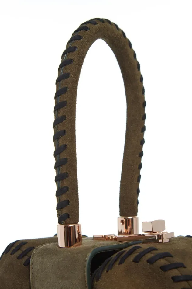 WomenMen Mini Bags Gabriela Hearst Whipstitch Demi Bag In Olive Suede