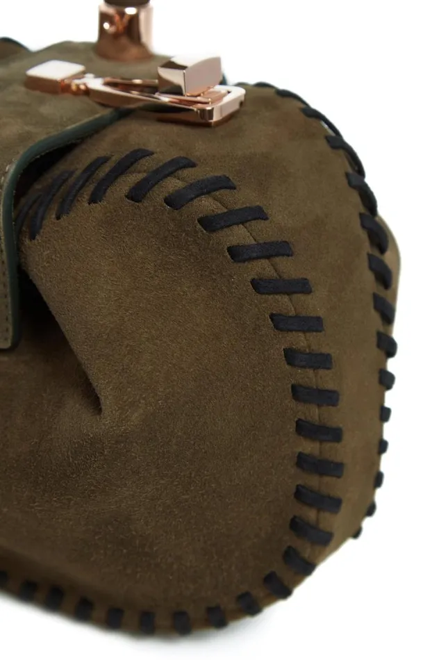 WomenMen Mini Bags Gabriela Hearst Whipstitch Demi Bag In Olive Suede