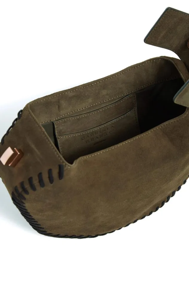 WomenMen Mini Bags Gabriela Hearst Whipstitch Demi Bag In Olive Suede