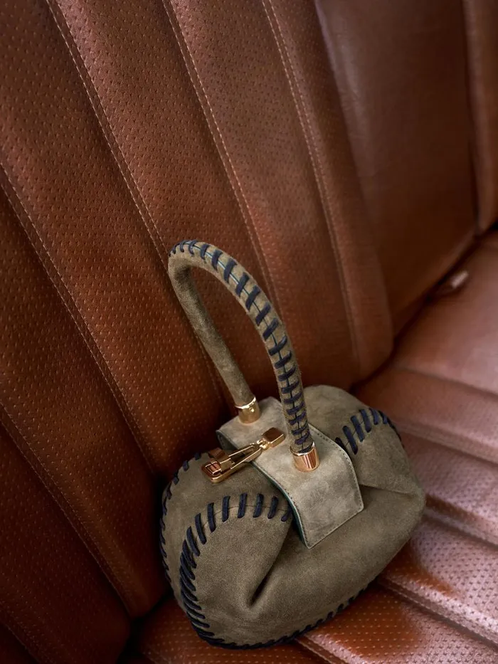WomenMen Mini Bags Gabriela Hearst Whipstitch Demi Bag In Olive Suede
