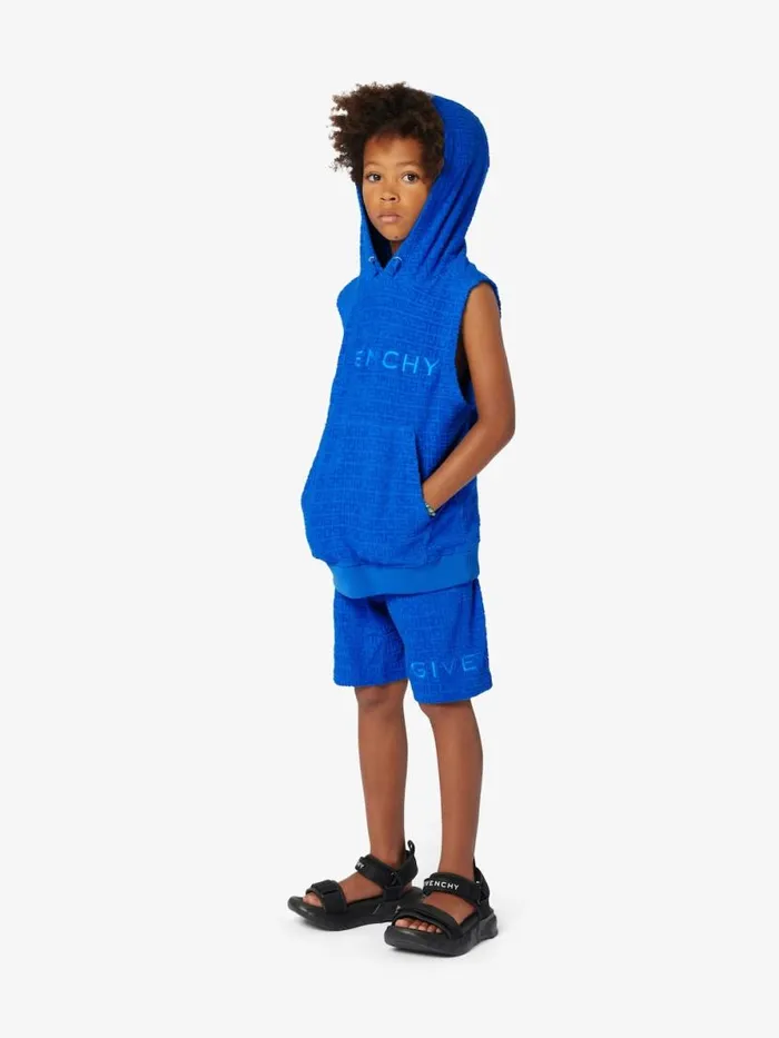 WomenMen Plage Capsule Givenchy GIVENCHY Bermuda Shorts In 4G Cotton Towelling Jacquard Royal Blue