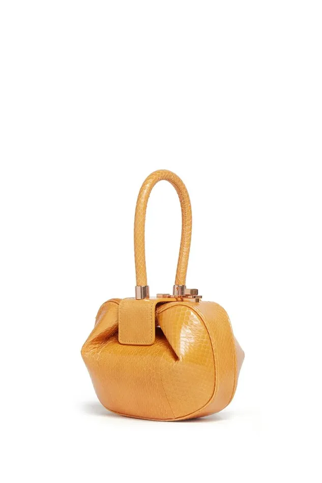 WomenMen Top Handles Gabriela Hearst Demi Bag In Saffron Snakeskin
