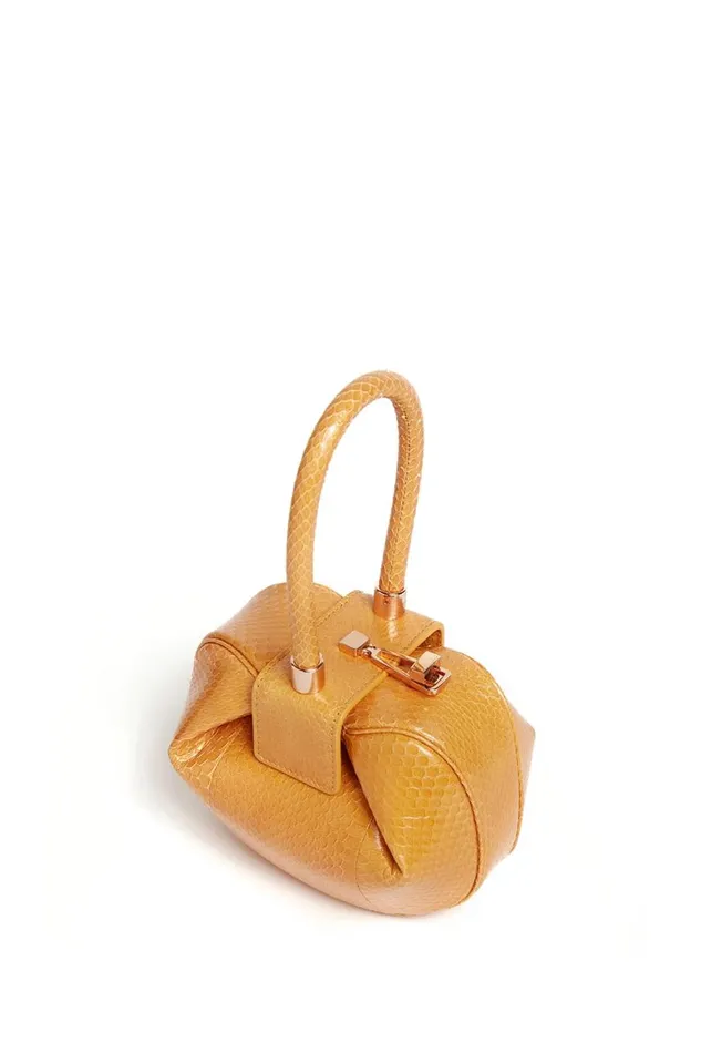 WomenMen Top Handles Gabriela Hearst Demi Bag In Saffron Snakeskin