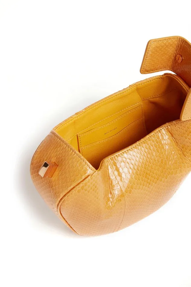 WomenMen Top Handles Gabriela Hearst Demi Bag In Saffron Snakeskin