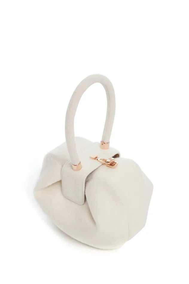 WomenMen Top Handles Gabriela Hearst Nina Bag In Ivory Cashmere Felt