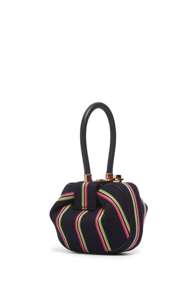 WomenMen Top Handles Gabriela Hearst Striped Demi Bag In Navy Wool