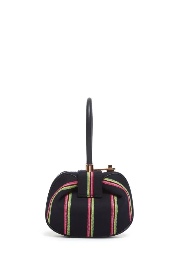 WomenMen Top Handles Gabriela Hearst Striped Demi Bag In Navy Wool