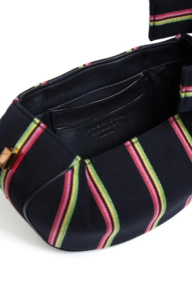 WomenMen Top Handles Gabriela Hearst Striped Demi Bag In Navy Wool