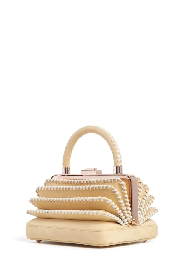WomenMen Top Handles Gabriela Hearst Whipstitch Diana Bag In Nude Suede