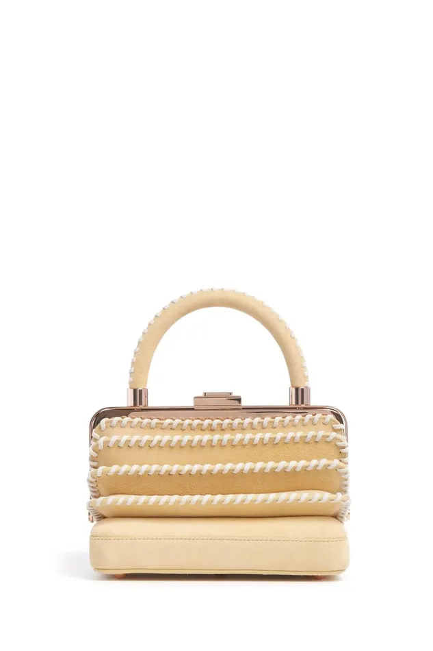 WomenMen Top Handles Gabriela Hearst Whipstitch Diana Bag In Nude Suede