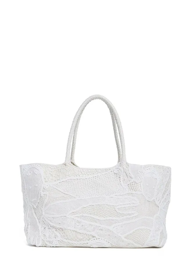 WomenMen Totes Gabriela Hearst Mcewan Tote Bag In Ivory Leather With Cotton Macrame