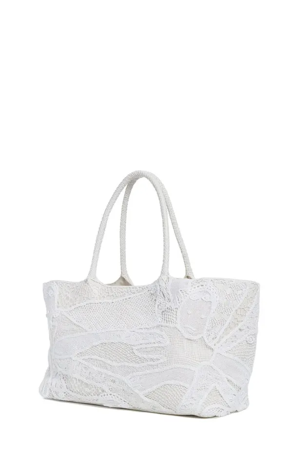 WomenMen Totes Gabriela Hearst Mcewan Tote Bag In Ivory Leather With Cotton Macrame