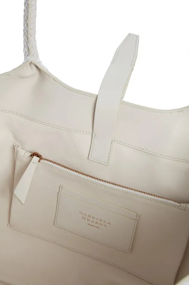 WomenMen Totes Gabriela Hearst Mcewan Tote Bag In Ivory Leather With Cotton Macrame