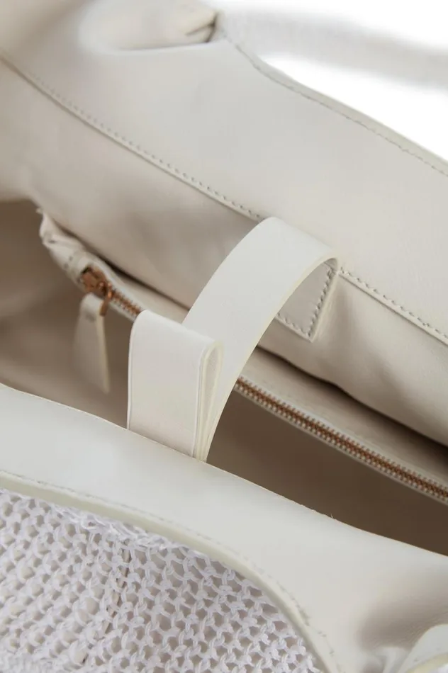 WomenMen Totes Gabriela Hearst Mcewan Tote Bag In Ivory Leather With Cotton Macrame