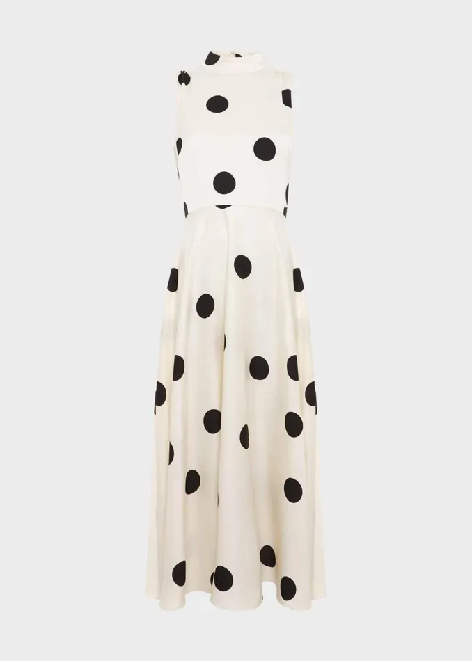 Women Mia Spot Dress Cream Black Hobbs Dresses and Jumpsuits