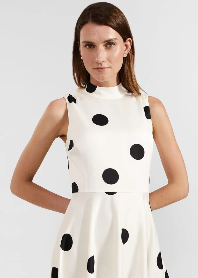 Women Mia Spot Dress Cream Black Hobbs Dresses and Jumpsuits