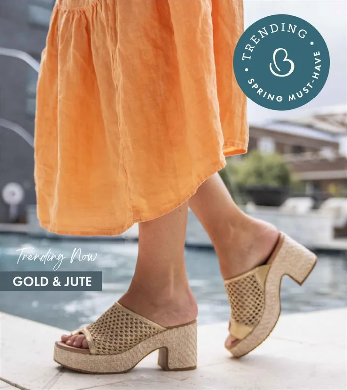Women Michaela Block Heel Sandal Old Gold Baretraps Slides and Slip On Sandals