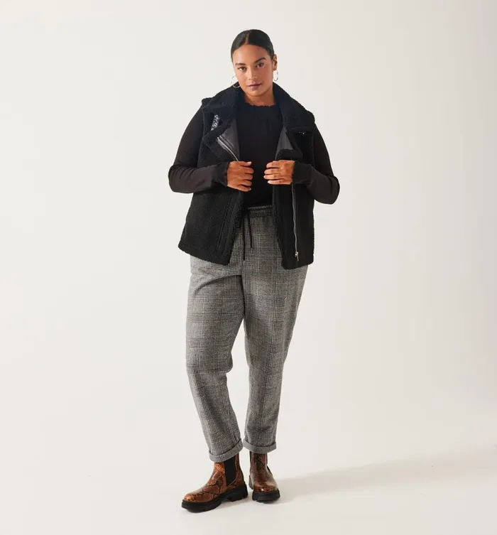 Women Milano Jersey Jogging Trousers 8211 Black Checks Promod Trousers Women Milano Jersey Jogging Trousers 8211 Black Checks Promod Trousers
