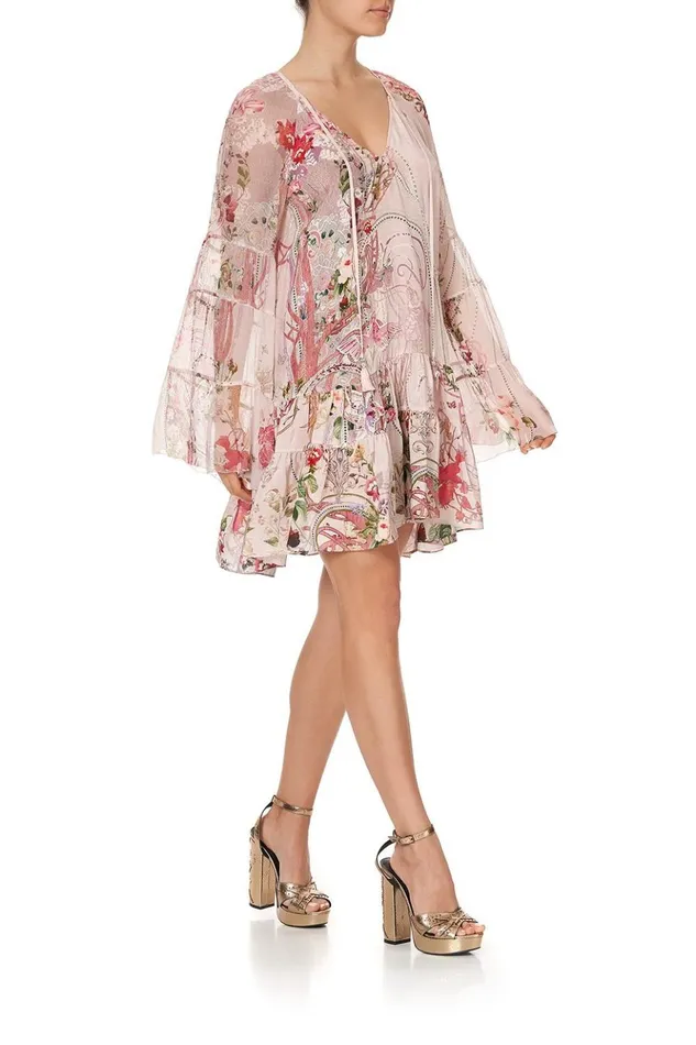 Women Mini Dresses Camilla ALine Gathered Panel Dress Istenanya