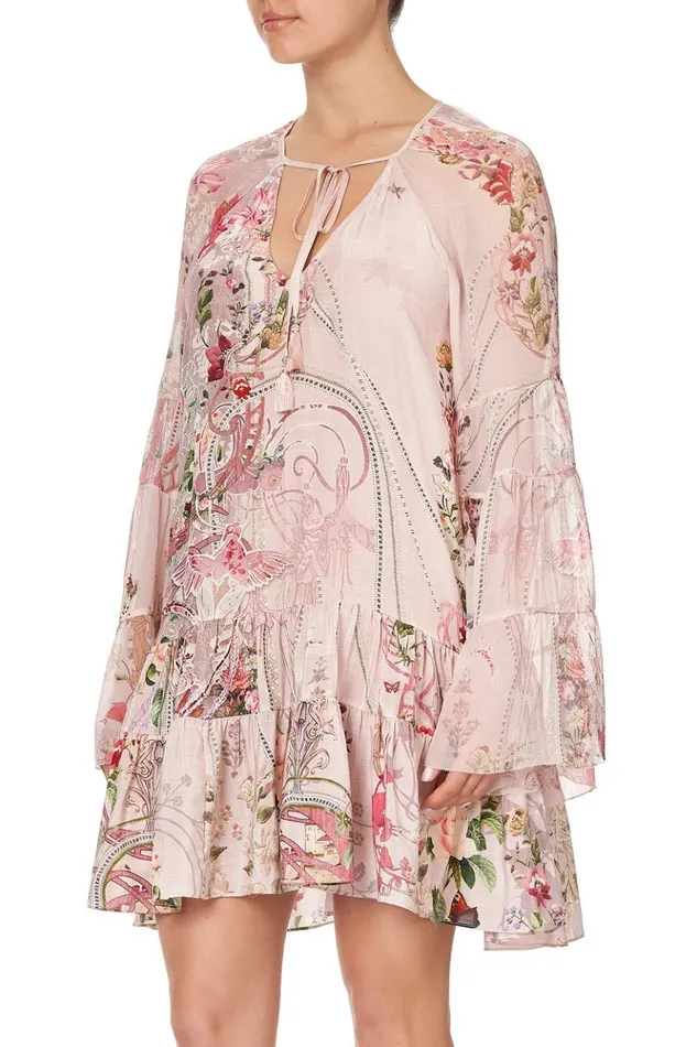 Women Mini Dresses Camilla ALine Gathered Panel Dress Istenanya