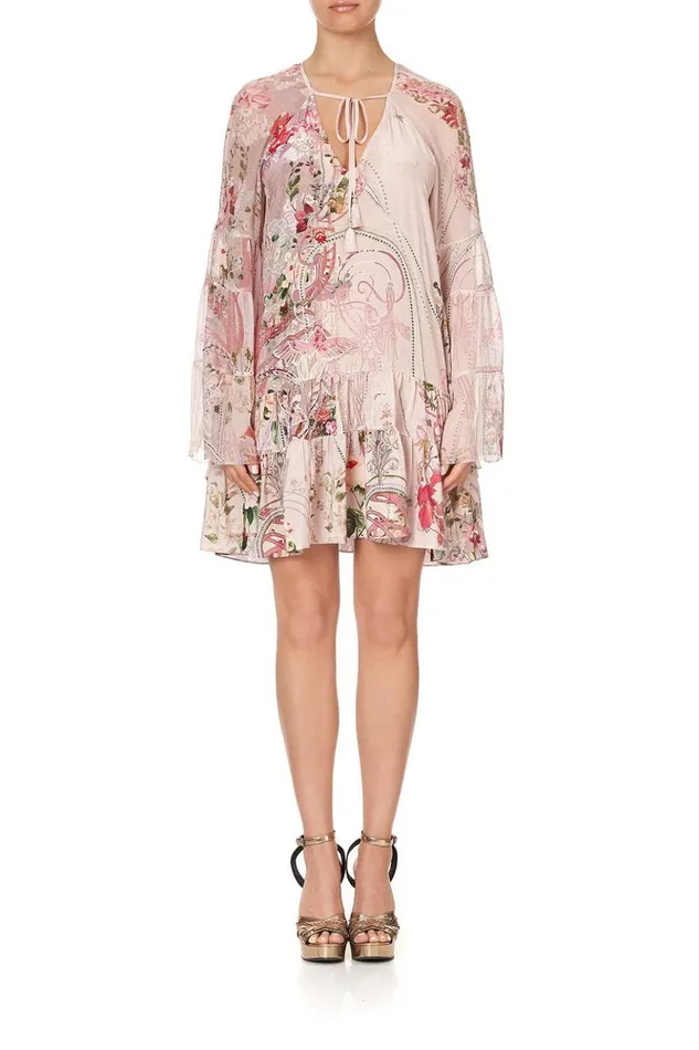 Women Mini Dresses Camilla ALine Gathered Panel Dress Istenanya