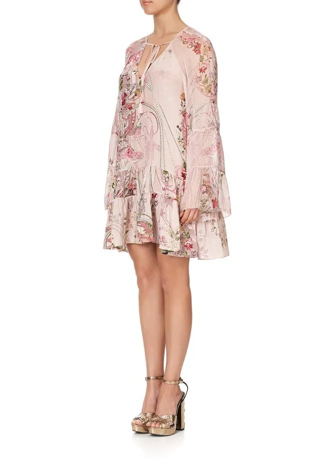 Women Mini Dresses Camilla ALine Gathered Panel Dress Istenanya