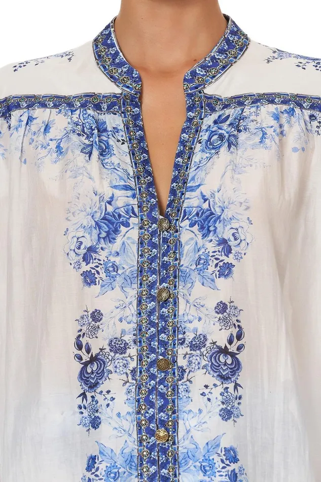 Women Mini Dresses Camilla Blouson Sleeve Shirt Dress High Tea