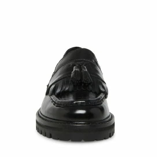 Women MINKA BLACK LEATHER Black Leather Steve Madden Loafers and Flats Women MINKA BLACK LEATHER Black Leather Steve Madden Loafers and Flats