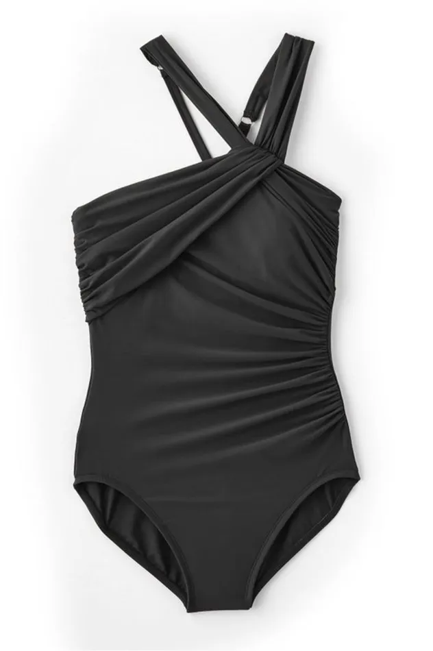 Women Miraclesuit Rock Solid Europa 1Pc Black Soft Surroundings Swimwear