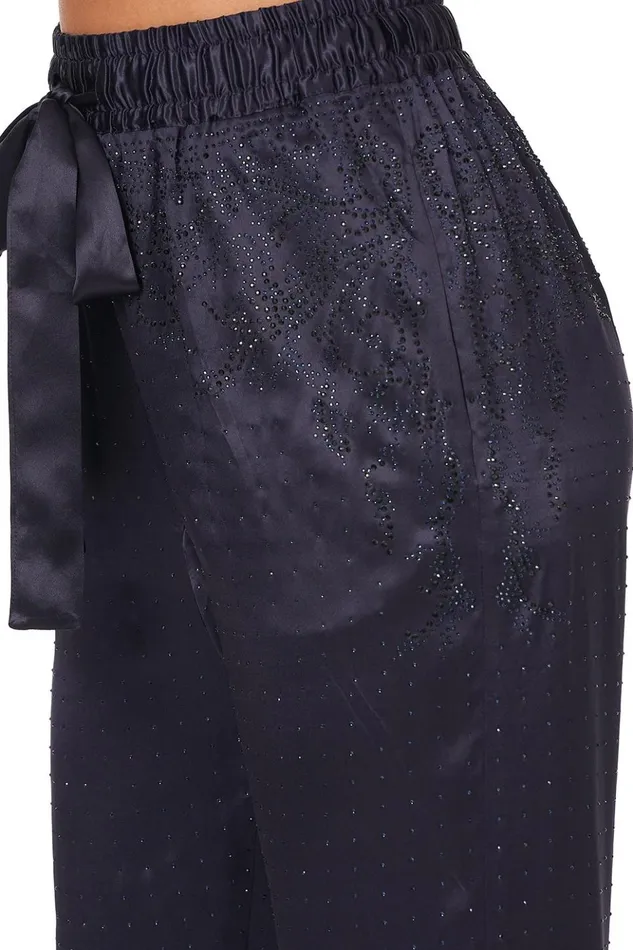 Women Modest Clothing Camilla Drop Crotch Slim Leg Pant Luxe Navy