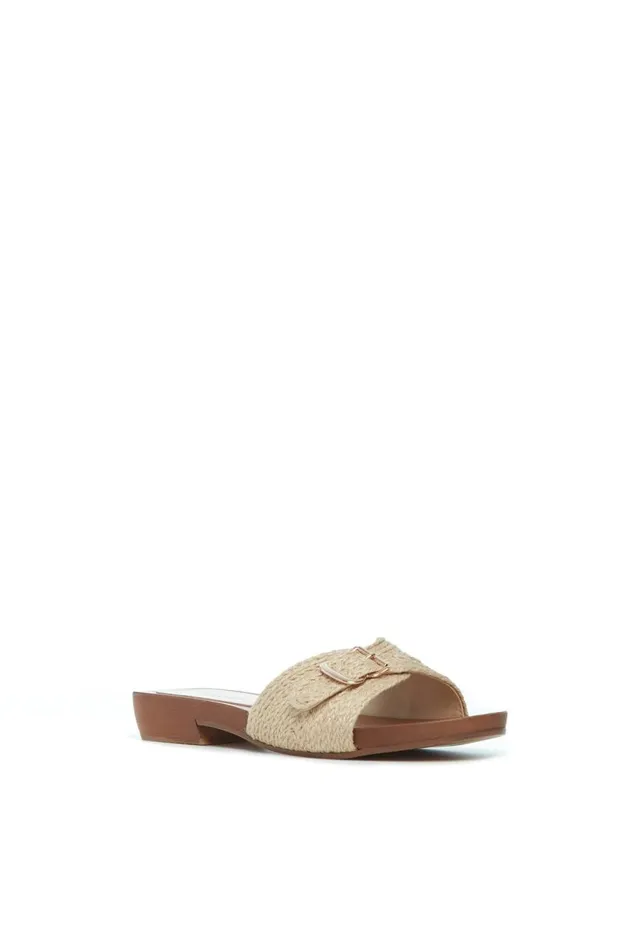 Women Mules Gabriela Hearst Clover Slide Sandal In Cream Leather Jute