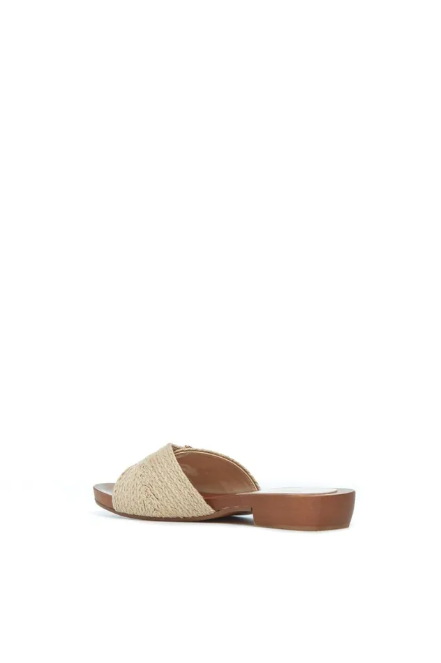 Women Mules Gabriela Hearst Clover Slide Sandal In Cream Leather Jute