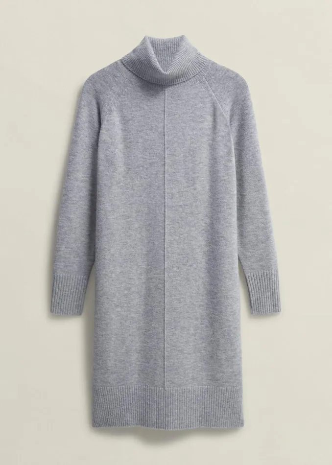 Women Nessa Knitted Dress With Alpaca Mid Grey Marl Hobbs Dresses and Jumpsuits