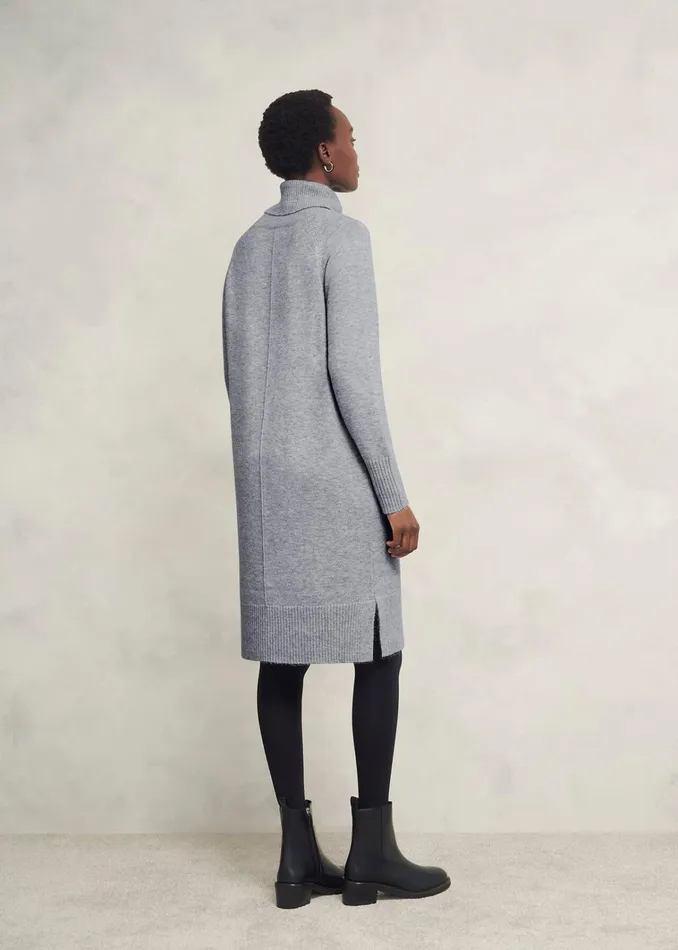 Women Nessa Knitted Dress With Alpaca Mid Grey Marl Hobbs Dresses and Jumpsuits